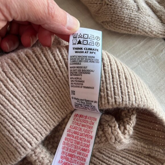 NWT Marks & Spencer Turtleneck Chunky Cableknit Sweater | Size Small - Picture 9 of 9